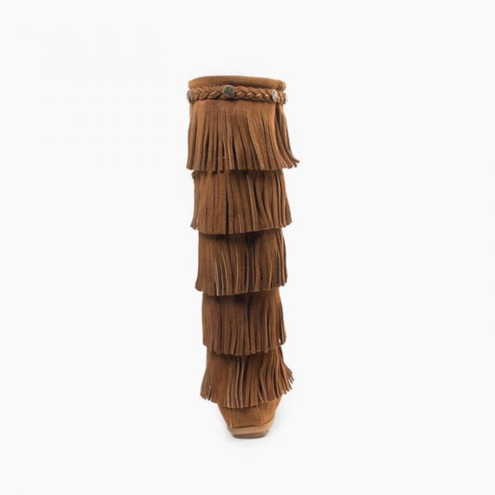 Minnetonka Moccasin Five Layer Fringe Boot Size 7 - image 5